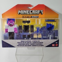 Minecraft Creator Series Bunny Slippers Striped Tie 3.5&quot; Customizable Figure - £21.61 GBP