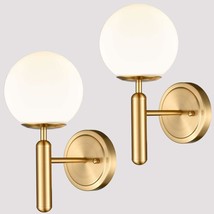 Eul Mid-Century Modern Wall Sconce Golden Globe Glass Wall Light For Bedroom Bat - £144.98 GBP