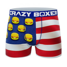 Crazy Boxer United States of Burgers Men&#39;s Boxer Briefs Multi-Color - £15.97 GBP
