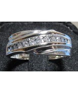 14K White Gold 11 Diamond Channel Set Wedding Band Sz 9.5 Anniversary Ri... - $395.99