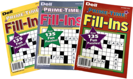 NEW Lot 3 Dell Penny Press Prime Time Fill In Puzzle Books Over 135 Puzzles Each - £10.08 GBP