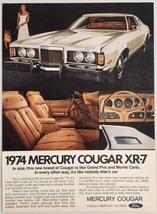 1973 Print Ad The 1974 Mercury Cougar XR-7 Pretty Lady with Cat - £15.55 GBP