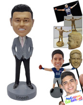 Personalized Bobblehead Good looking bestman in a nice suit and hands inside pck - £71.97 GBP