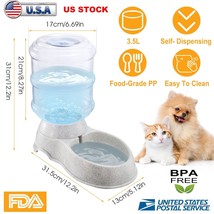 3.5L Automatic Pet Cat Dog Gravity Waterer Pet Water Dispenser Self-Disp... - £30.36 GBP