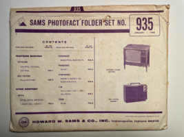 SAMS PHOTOFACT FOLDER SET NO. 935 JANUARY 1968 MANUAL SCHEMATICS - $4.95