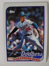 1989 Topps Alejandro Pena Los Angeles Dodgers Wrong Back Error Baseball Card - £3.99 GBP