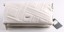 DKNY Allen White Fold Over Leather Clutch Handbag NEW with Tags! - $69.97