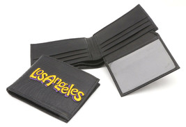 Bifold Hand Crafted Genuine Leather Black Wallet with Los Angeles Design - £11.60 GBP