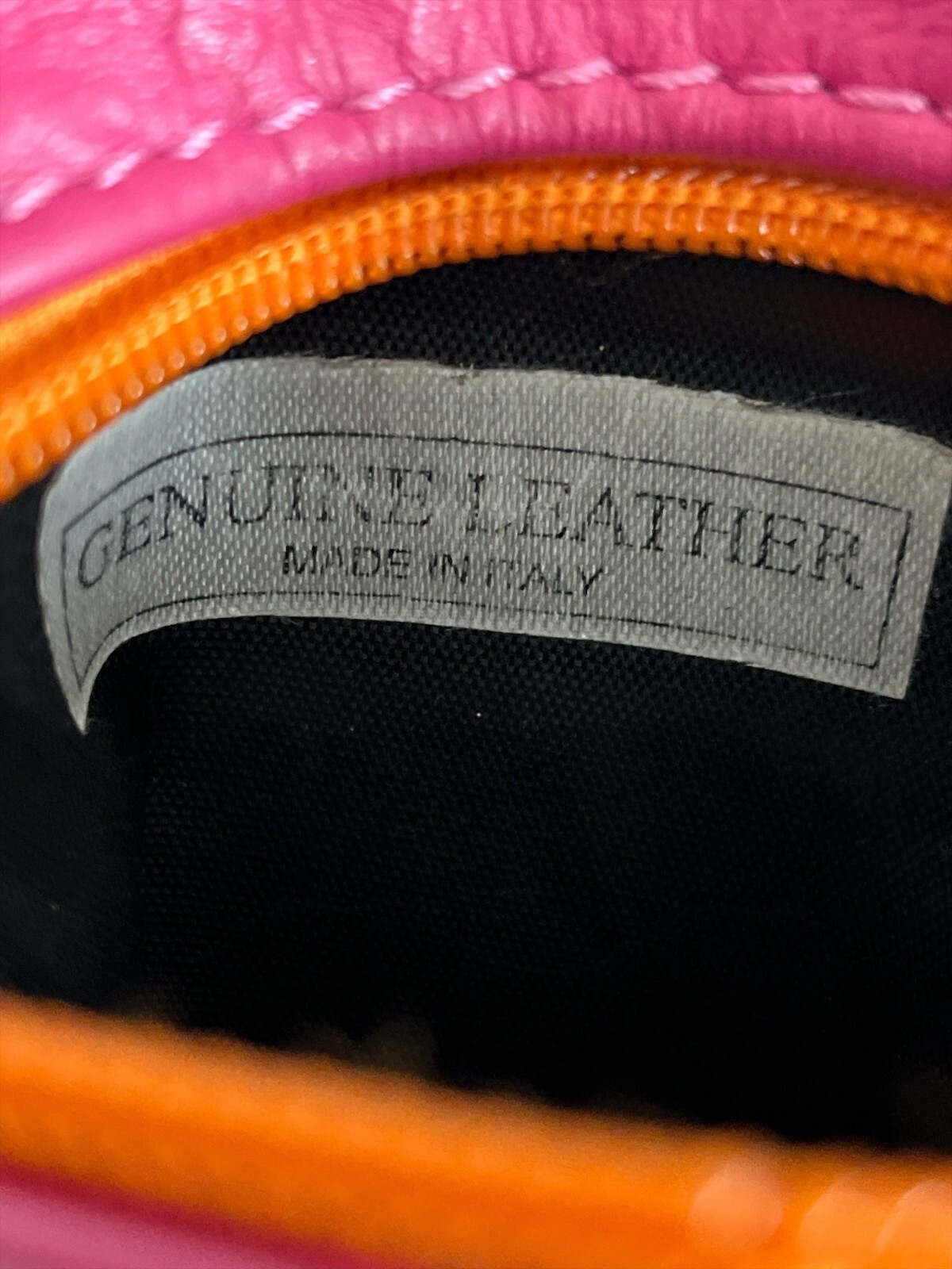 Genuine Leather Multicolor Zip Crossbody Bag Made in Italy Item image 4