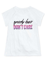 allbrand365 designer Girls Don&#39;t Care Graphic T-Shirt, Large, Brightwhite - £35.41 GBP