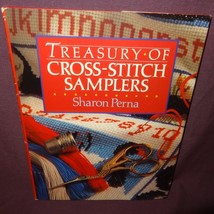 Treasury of Cross-Stitch Samplers Sharon Perna Pattern Book 1987 Hardcover  - £6.33 GBP