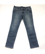 Refuge Size 5S Premium Blue Short Skinny Womens Jeans Dark Faded Distressed - £16.90 GBP