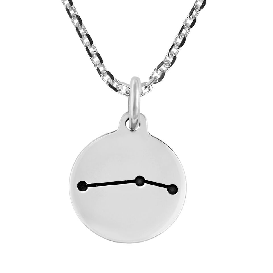 Aries Horoscope Constellation Zodiac Sign .925 Sterling Silver Pendant Necklace - £13.07 GBP