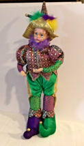 Mardi Gras 18&quot; Standing Moveable Musical Jester Doll - £31.89 GBP
