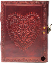 MONTEXOO Celtic Heart Handmade Vintage Large 8&#39;&#39; Embossed Leather Bound Journal  - £24.52 GBP