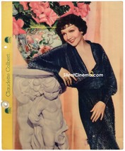 Claudette COLBERT- PARAMOUNT- In Action Color Photo &amp; Facts &#39;30s Dixie Cup Promo - £27.54 GBP