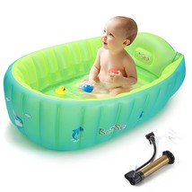 Inflatable Baby Bathtub, Boysea Toddler Bath Tub With Anti-Sliding Saddl... - £30.11 GBP