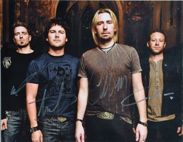 Nickelback Band Signed Photo x4 - Chad Kroeger, Ryan Peake, Mike Kroeger, Daniel - £286.96 GBP