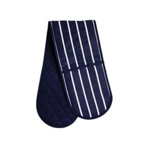 Premier Housewares Butcher Stripe Double Oven Glove - Navy  - £14.21 GBP