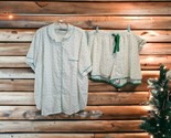 Ann Taylor Loft Plus Shamrock Horseshoe Print Pajama Set White &amp; Green 2... - $27.72