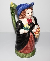 Fitz and Floyd Thanksgiving Harvest Banquet 9" Tall Pilgrim Lady Figural Pitcher - $24.50