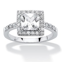 Women Princess Cut April Diamond Birthstone Sterling Silver Ring 5 6 7 8 9 10 - £79.92 GBP