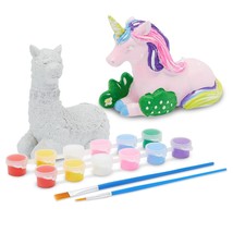 16 Pcs Unicorn Llama Ceramic Painting Kit For Kids With Paint Strips Brush - $34.82