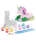 16 Pcs Unicorn Llama Ceramic Painting Kit For Kids With Paint Strips Brush - £27.39 GBP