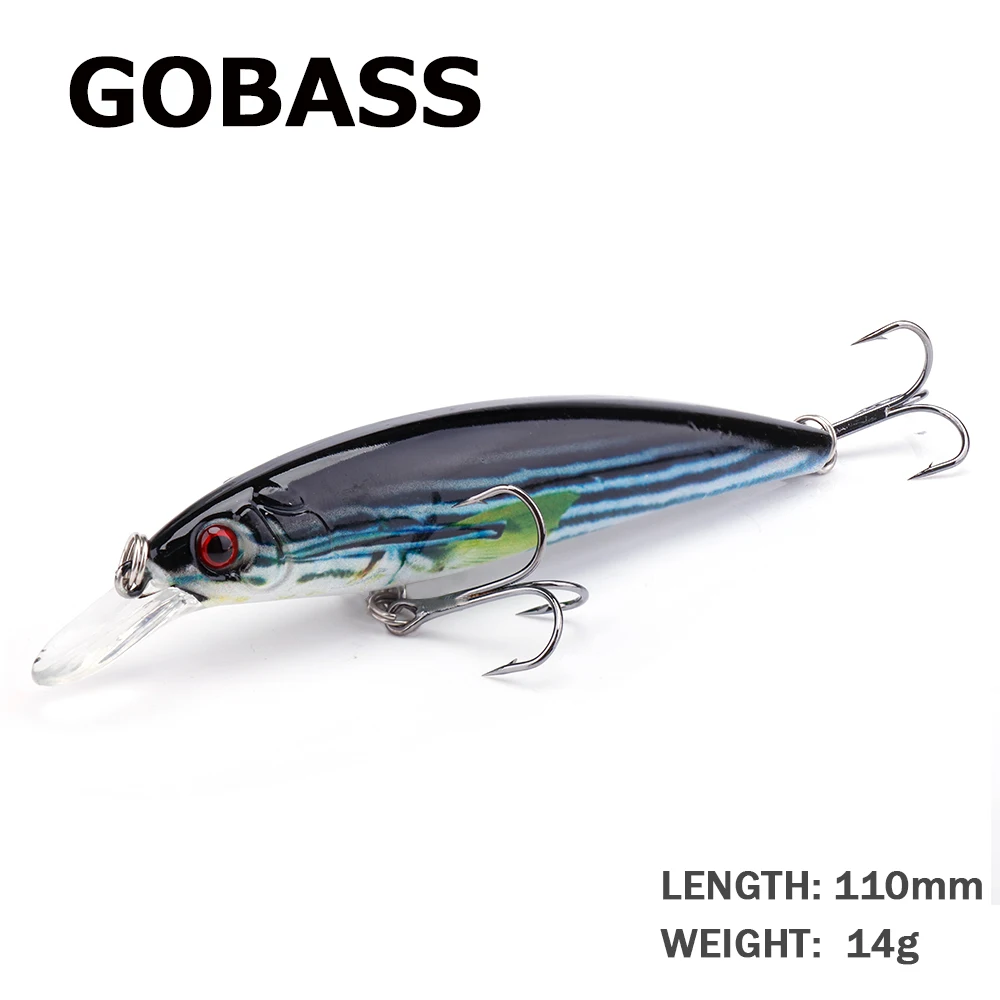 GOBASS Sea Fishing Accessories Crankbait Fishing Pike Minnow Lure Wobbler For Pi - £45.03 GBP