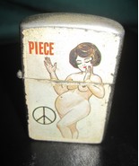Vintage 1960s Pregnant HIPPE Chic Anti-War Flip Top PENGUIN Petrol Lighter  - £39.33 GBP