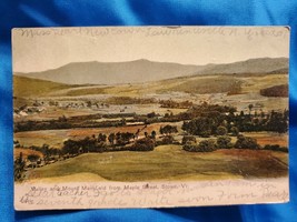Vtg 1908 Postcard Mount Mansfield From Maple Street,  Stowe, Vermont, Green Mtns - £3.98 GBP