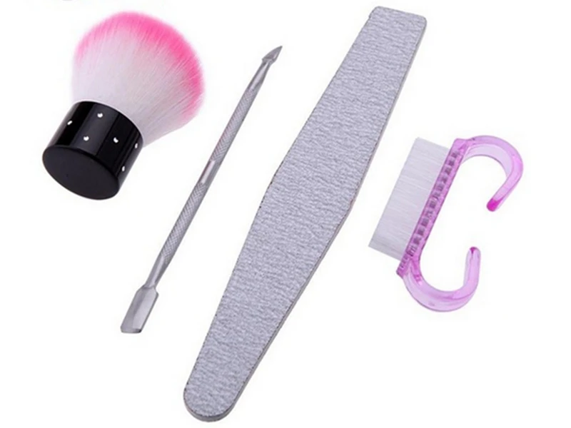 100sets/lot Fast Shipping 4 in 1 kits Nail brush+dust brush clearner+nail file - £352.01 GBP