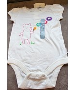 NWT New With Tags Baby GAP Girl&#39;s White Logo Bear Bubble One Piece 6-12 ... - £15.73 GBP