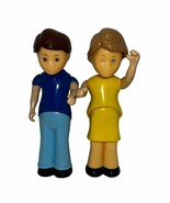 Little Tikes dollhouse vintage Yellow Skirt Mom &amp; Blue Outfit Dad Figures - $11.52