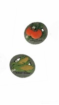 Scratch &amp; Dent Garden Vegetables Cement Round Stepping Stones Set of 2 - £31.47 GBP