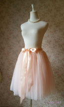 Blush Pink Tulle Midi Skirt Women Girl A-Line Plus Size Tutu Tulle Skirts image 2