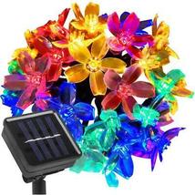 Lightsmax Outdoor 22 Ft. Solar Flower Mini Bulb 50 Led String Light Multi-Color - £14.54 GBP