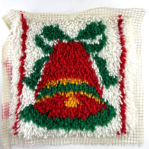 Finished Latch Hook Christmas Bell Pillow Cover Wall Art 12 x 12 in. - €14,87 EUR