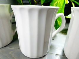 Sunnycraft Coffee Mugs Set of 3 White Stoneware Restaurant Tea Cocoa Cup... - $17.99