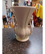 McCoy Art Pottery Antique White Large Double Handle Urn Vase 8&quot; - $49.49