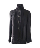 Banana Republic Womens Fall 2009  Wool Jacket Solid Black Button Medium - $541.55 MXN