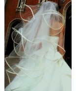 4T 4 Tier White Fingertip Bridal Wedding Dress Costume Party Tiara Veil v11 - £12.75 GBP