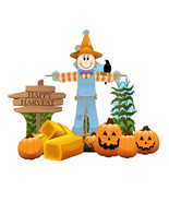 Scarecrow Theme  Halloween Outside Lawn Pumpkin Stand Up Decoration Standee - £47.33 GBP