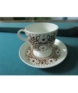 Arabia coffee cup and saucer red/brown  transferware orig [85] - $38.60