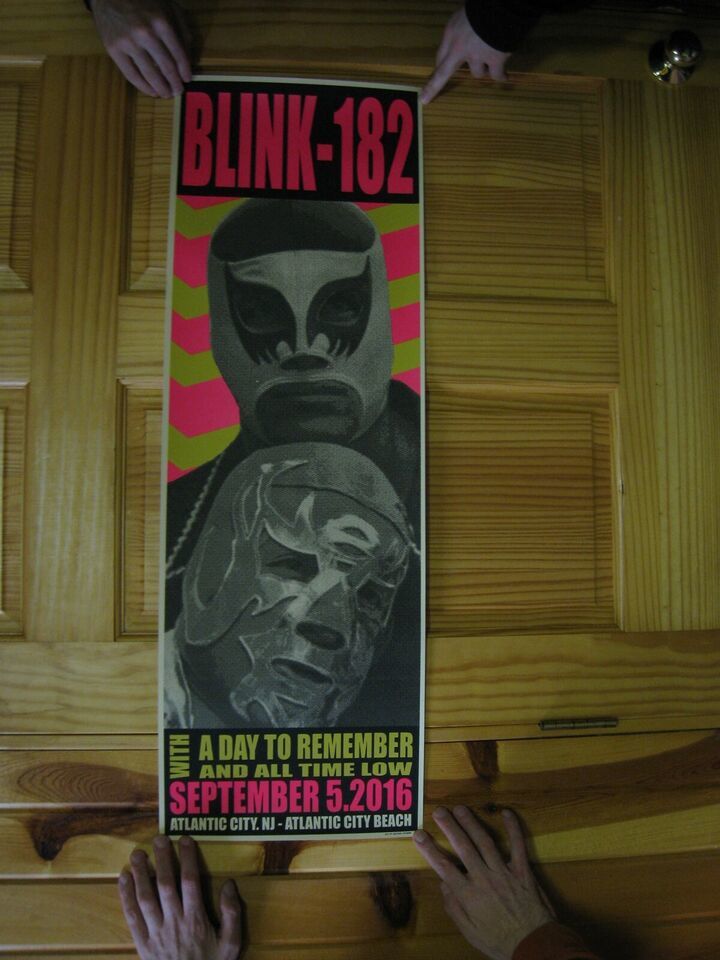 Blink-182 Blink 182 Blink182 Mexican Wrestlers Poster September 5, 2016-... - $272.20