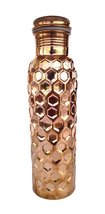 Rastogi Handicrafts New Diamond Cut Design Copper Water Bottle Daily Use Water B - £27.54 GBP
