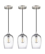 3 Pack Globe Pendant Light 5.1" Clear Seeded Glass Brushed Nickel Modern - €17,90 EUR 3 Pack Globe Pendant Light 5.1" Clear Seeded Glass Brushed Nickel Modern - €17,90 EUR
