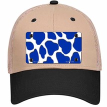 Blue White Giraffe Novelty Khaki Mesh License Plate Hat - £22.92 GBP