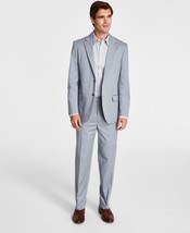 Nautica Men&#39;s Modern-Fit Stretch Cotton Blend Solid Suit Grey-42R 36Wx32L - £71.93 GBP