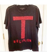 True Religion Distressed Graphic Black Tee L - £22.06 GBP